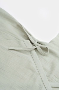 Salopeta petrecuta din muselina, BabyCosy, 100% bumbac organic, Verde (Marime: 18-24 Luni) - Img 3