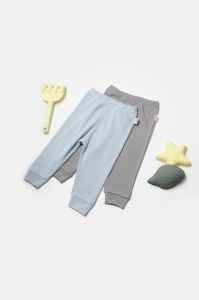Set 2 pantaloni Bamboo, bleu, BabyCosy, 50%bumbac+50% bambus (Marime: 3-6 Luni)
