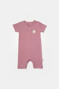 Set 2 salopete scurte Bamboo, roz, BabyCosy, 50%bumbac+50% bambus (Marime: 6-9 luni) - Img 2