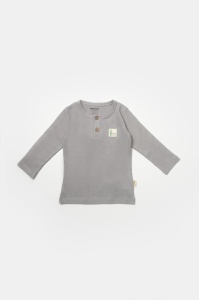 Set 3 piese:bluza, pantaloni si caciulita Bamboo, gri, BabyCosy, 50% bumbac+50%bambus (Marime: 6-9 luni) - Img 2