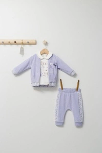 Set 3 piese: pantaloni, bluzita si hainuta pentru bebelusi Gazelle, Tongs baby (Culoare: Roz, Marime: 12-18 Luni) - Img 2