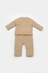Set bluza dublata si pantaloni, Winter muselin - Apricot, BabyCosy (Marime: 12-18 Luni) - Img 3