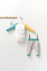 Set cu pantalonasi si body cu maneca lunga pentru bebelusi Monster, Tongs baby (Marime: 18-24 Luni, Culoare: Bleumarin) - Img 2