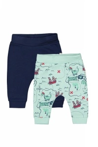 Set de 2 perechi de pantaloni Dino pentru bebelusi, Tongs baby (Culoare: Verde, Marime: 6-9 luni)