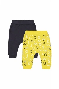Set de 2 perechi de pantaloni Litere pentru bebelusi, Tongs baby (Culoare: Verde, Marime: 3-6 Luni) - Img 3