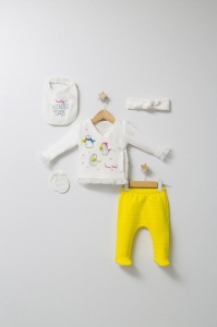 Set de iarna de 5 piese pentru nou nascut Crazy Penguins, Tongs baby (Culoare: Portocaliu) - Img 2