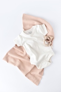 Body din bumbac organic Ecru BabyCosy (Marime: 18-24 Luni) - Img 1