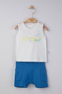 Compleu 2 piese Summer camp pentru baietei, Tongs baby (Culoare: Portocaliu, Marime: 6-9 luni) - Img 2