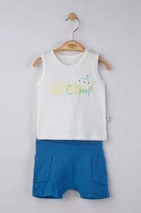 Compleu 2 piese Summer camp pentru baietei, Tongs baby (Culoare: Portocaliu, Marime: 6-9 luni) - Img 2