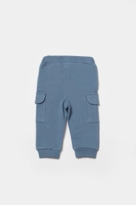 Pantaloni cu buzunare laterale, Two thread, 100%bumbac organic - Indigo, BabyCosy (Marime: 6-9 luni) - Img 3