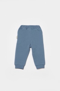 Pantaloni lungi, Two thread, 100%bumbac organic - Indigo, BabyCosy (Marime: 3-6 Luni) - Img 2