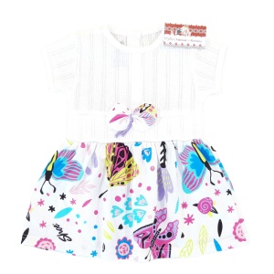 Rochie pt fetite 0-3ani, cu maneca scurta (Bumbac 100%) - Img 2