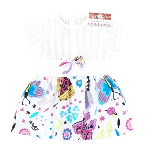 Rochie pt fetite 0-3ani, cu maneca scurta (Bumbac 100%) - Img 2