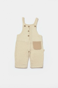Salopeta cu bretele si buzunar, 100% bumbac - Stone, BabyCosy (Marime: 18-24 Luni) - Img 2