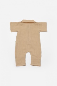 Salopeta cu maneca scurta si nasturei Sheep, 100% bumbac - Apricot, BabyCosy (Marime: 9-12 luni) - Img 3