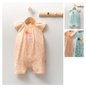 Salopeta de vara pentru bebelusi Peacock, Tongs baby (Culoare: Verde, Marime: 6-9 luni) - Img 2