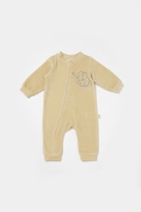 Salopeta Elefant cu maneca lunga din 80%bumbac organic si 20% poliester - Stone, BabyCosy (Marime: 6-9 luni) - Img 2