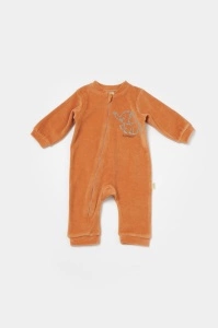 Salopeta Elefant cu maneca lunga din 80%bumbac organic si 20% poliester - Caramiziu, BabyCosy (Marime: 6-9 luni) - Img 2