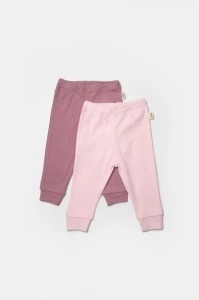 Set 2 pantaloni Bamboo, roz, BabyCosy, 50%bumbac+50% bambus (Marime: 9-12 luni) - Img 2