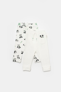 Set 2 pantaloni Panda, BabyCosy, 50%bumbac+50% bambus (Marime: 9-12 luni) - Img 2