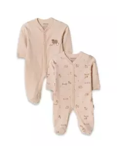 Set 2 salopete lungi, Lamb, BabyCosy, 100% bumbac organic (Marime: 3-6 Luni)