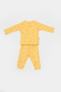 Set 3 piese:bluza, pantaloni si caciulita Printed, BabyCosy, 50% modal+50% bumbac, Lamaie (Marime: 3-6 Luni) - Img 3
