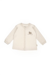 Set bluzita cu capse si pantalon, Lamb, BabyCosy, 100%bumbac organic (Marime: 18-24 Luni) - Img 3
