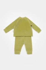 Set bluzita si pantaloni Elefant, 80%bumbac organic si 20% poliester - Verde, BabyCosy (Marime: 9-12 luni) - Img 3