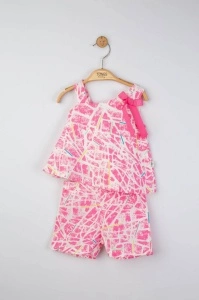 Set elegant bluzita de vara cu pantalonasi pentru fetite Mystery, Tongs baby (Culoare: Albastru, Marime: 9-12 luni) - Img 3