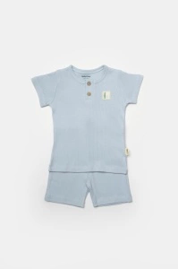 Set tricou cu pantaloni Bamboo, blue, BabyCosy, 50%bumbac+50% bambus (Marime: 12-18 Luni) - Img 2