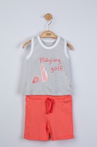 Compleu 2 piese Playing golf pentru baietei, Tongs baby (Culoare: Gri, Marime: 9-12 luni) - Img 2