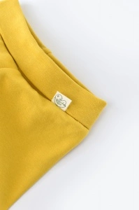 Pantaloni cu Botosei - Bumbac organic Galben pal BabyCosy (Marime: 6-9 luni) - Img 2