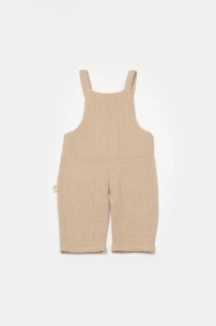 Salopeta cu bretele si buzunar, 100% bumbac - Apricot, BabyCosy (Marime: 18-24 Luni) - Img 3