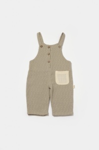 Salopeta cu bretele si buzunar, 100% bumbac - Verde, BabyCosy (Marime: 9-12 luni) - Img 2