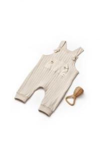 Salopeta cu bretele TeddyBear, BabyCosy, 100% bumbac organic (Marime: 12-18 Luni)