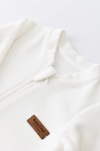 Salopeta cu maneca lunga si fermoar din 80%bumbac organic si 20% poliester - Ecru, BabyCosy (Marime: 18-24 Luni) - Img 3