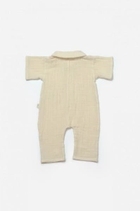 Salopeta cu maneca scurta si nasturei Sheep, 100% bumbac - Stone, BabyCosy (Marime: 12-18 Luni) - Img 2