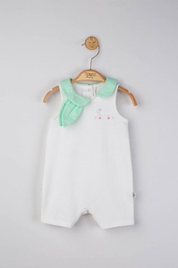 Salopeta de vara pentru bebelusi cu tulle, Tongs baby (Culoare: Galben, Marime: 6-9 luni) - Img 4