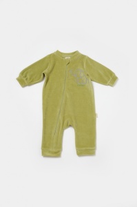 Salopeta Elefant cu maneca lunga din 80%bumbac organic si 20% poliester - Verde, BabyCosy (Marime: 18-24 Luni) - Img 2