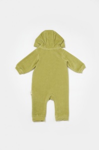 Salopeta Elefant cu maneca lunga si gluga din 80%bumbac organic si 20% poliester - Verde, BabyCosy (Marime: 12-18 Luni) - Img 3
