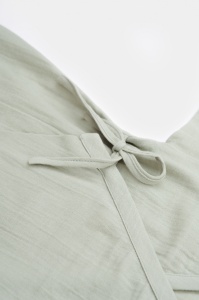 Salopeta petrecuta din muselina, BabyCosy, 100% bumbac organic, Verde (Marime: 6-9 luni) - Img 3