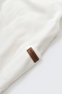 Salopeta Velvet cu bretele din 80%bumbac organic si 20% poliester - Ecru, BabyCosy (Marime: 18-24 Luni) - Img 3