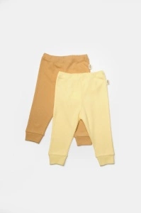 Set 2 pantaloni Bamboo, galben, BabyCosy, 50%bumbac+50% bambus (Marime: 9-12 luni) - Img 2