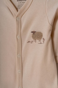 Set 2 salopete lungi, Lamb, BabyCosy, 100% bumbac organic (Marime: 3-6 Luni) - Img 3
