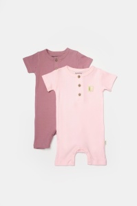 Set 2 salopete scurte Bamboo, roz, BabyCosy, 50%bumbac+50% bambus (Marime: 9-12 luni) - Img 3