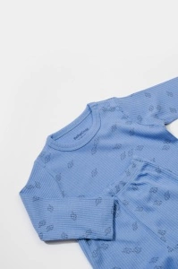 Set 3 piese:bluza, pantaloni si caciulita Printed, BabyCosy, 50% modal+50% bumbac, Lavanda (Marime: 9-12 luni) - Img 3