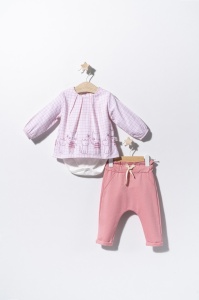 Set bluzita de vara cu pantalonasi pentru bebelusi Cats, Tongs baby (Culoare: Albastru, Marime: 9-12 luni) - Img 3