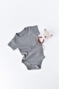 Body din bumbac organic Gri BabyCosy (Marime: 9-12 luni) - Img 1