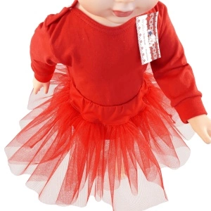 Compleu, fustita tip balerina + body cu maneca lunga si capse pe umar - Img 2