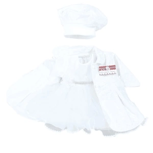 Paltonaș+Rochie+palarie ivory pentru botez